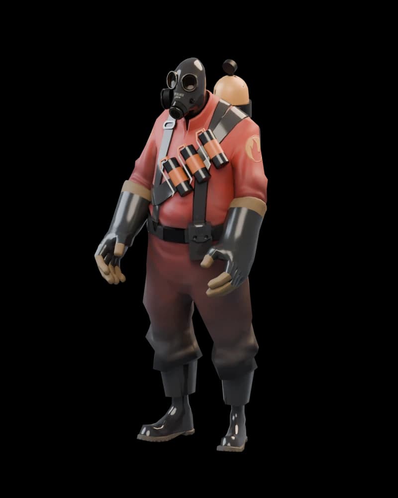 Pyro in RED team uniform